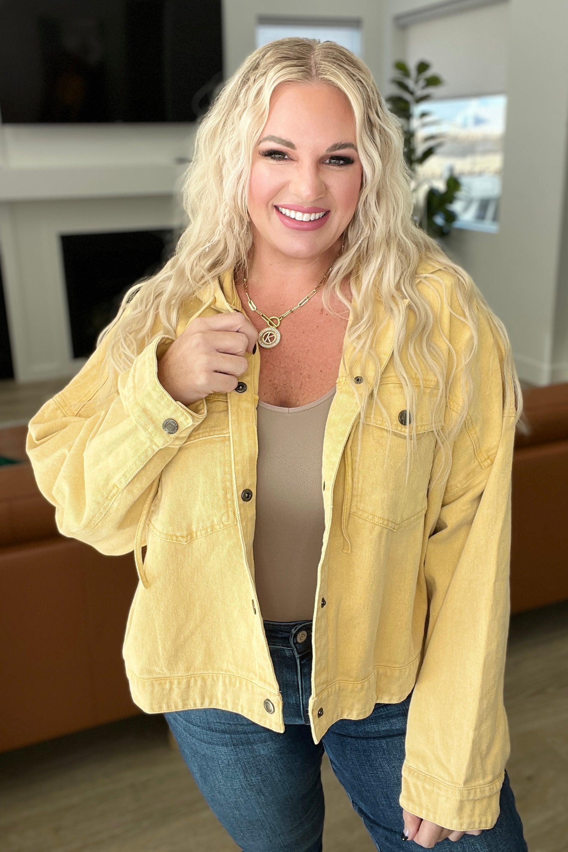 Mustard yellow jean jacket best sale