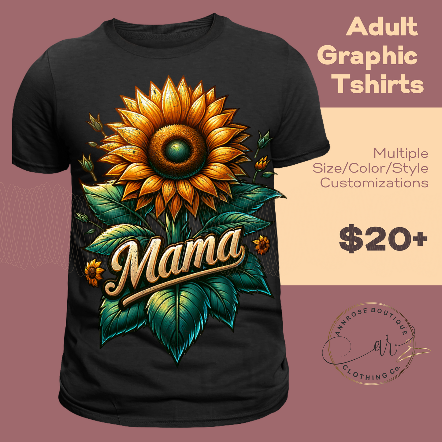 Mama Sunflower Graphic T-Shirt