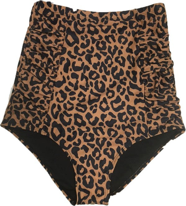Leopard High Waist Swim Bottom - AnnRose Boutique