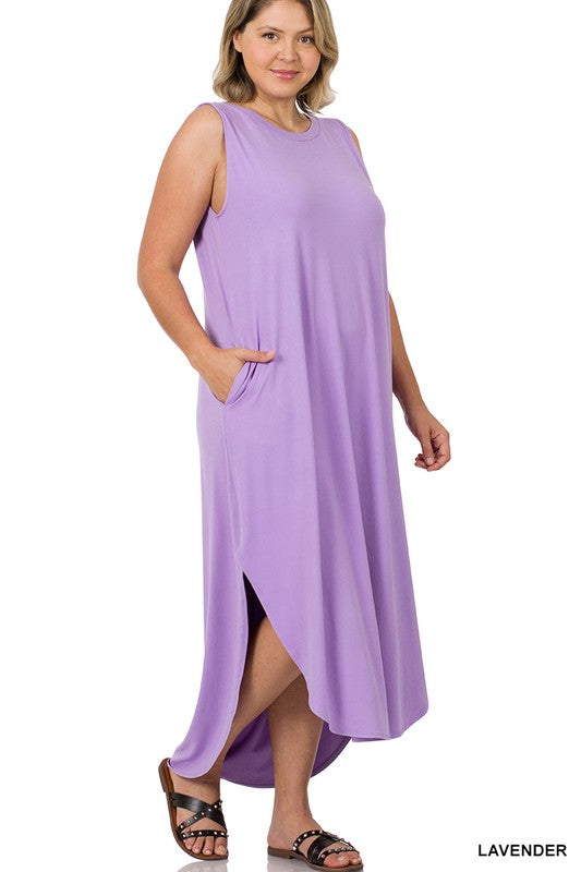 Lavender Side Slit Dress