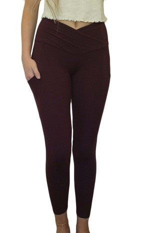 PREORDER Cross Waist Pocket Leggings in Multiple Colors