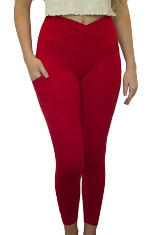 PREORDER Cross Waist Pocket Leggings in Multiple Colors