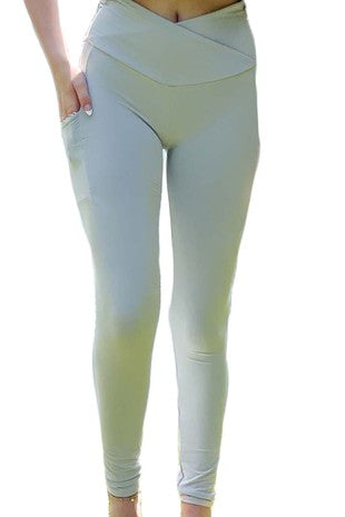 PREORDER Cross Waist Pocket Leggings in Multiple Colors