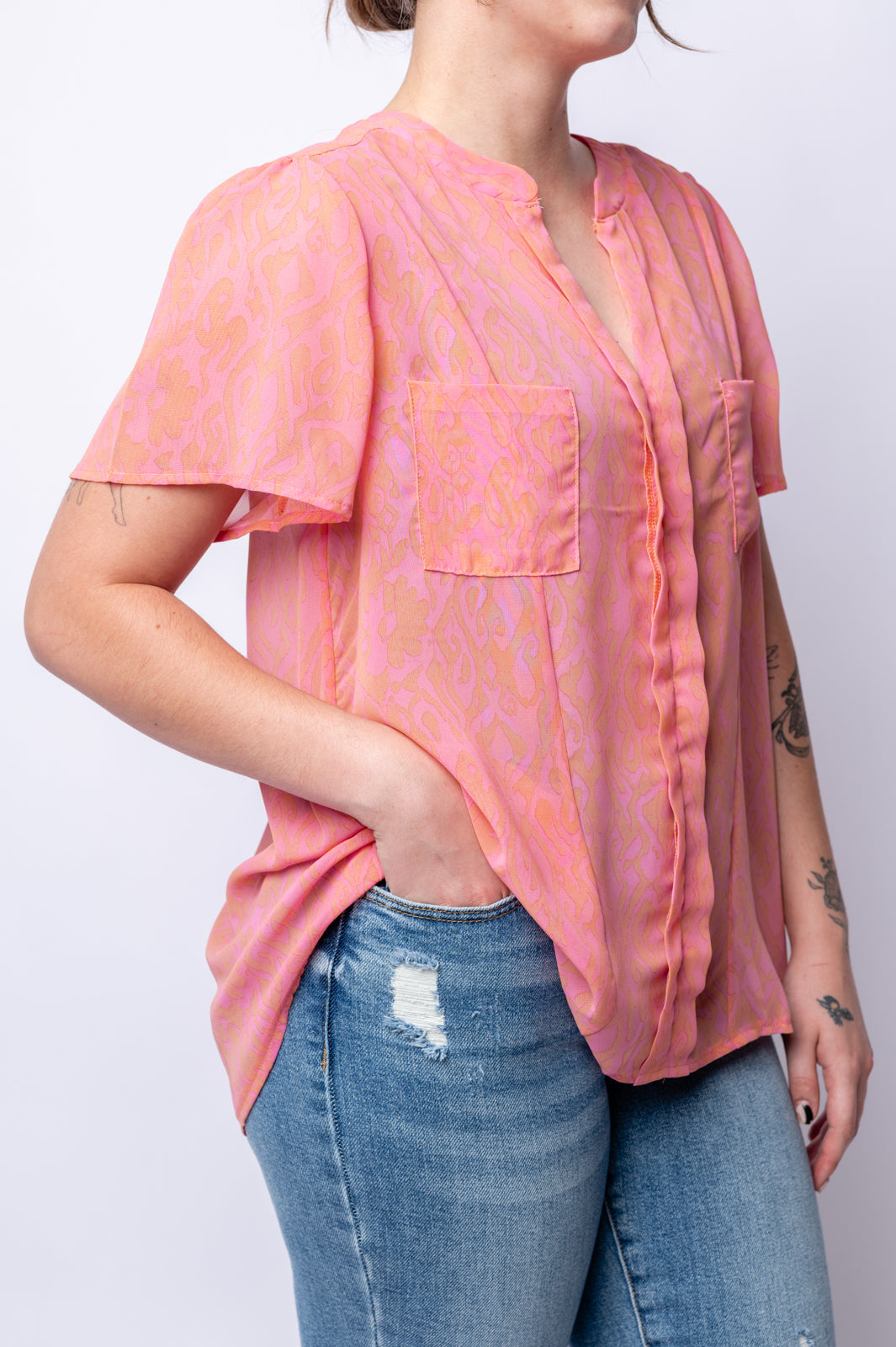 Shawl Neckline Blouse