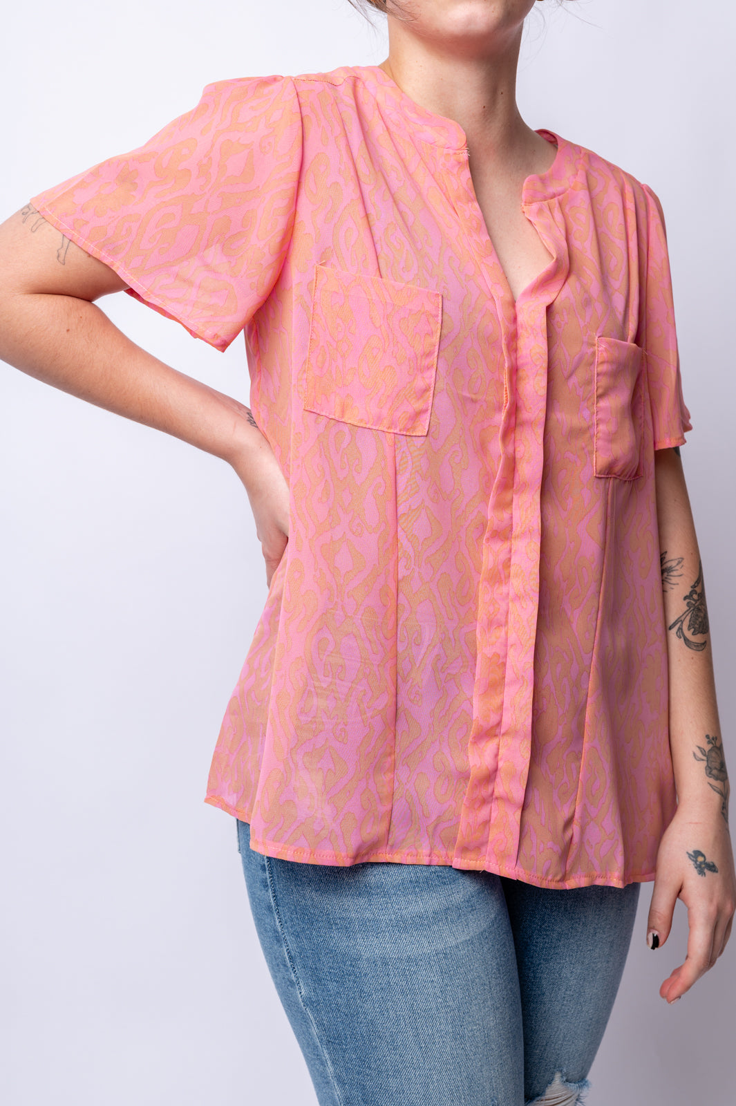 Shawl Neckline Blouse