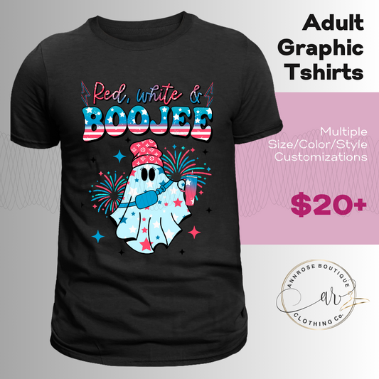 Red White BooJee Graphic T-shirt