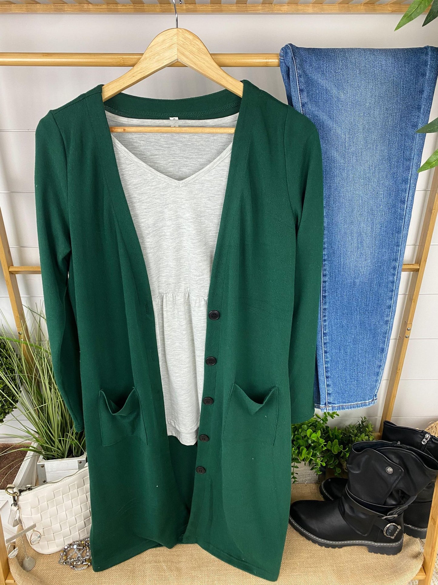 IN STOCK Colbie Cardigan - Evergreen - AnnRose Boutique