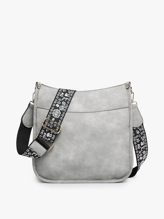 Grey Crossbody With Strap - AnnRose Boutique