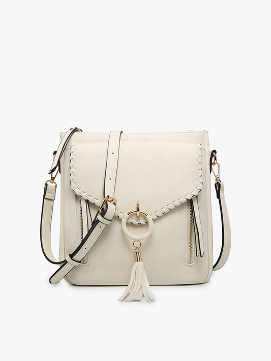 Faux Suede Whipstich Crossbody