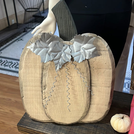 Large Wooden Pumpkin