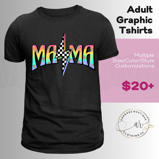 Mama Lightning Bolt Graphic T-shirt