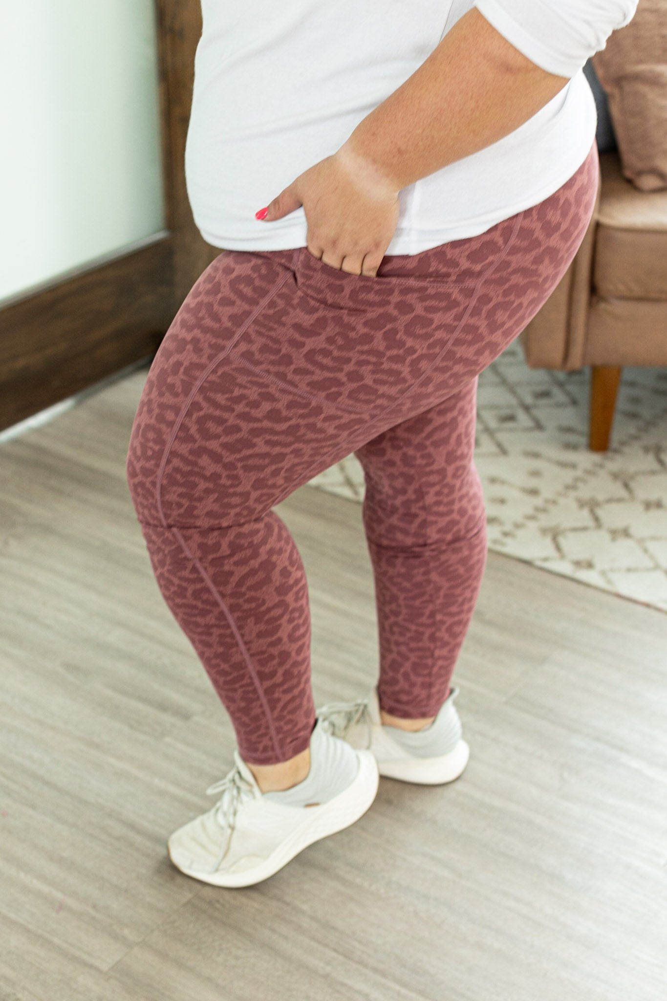 IN STOCK Athleisure Leggings - Berry Leopard - AnnRose Boutique