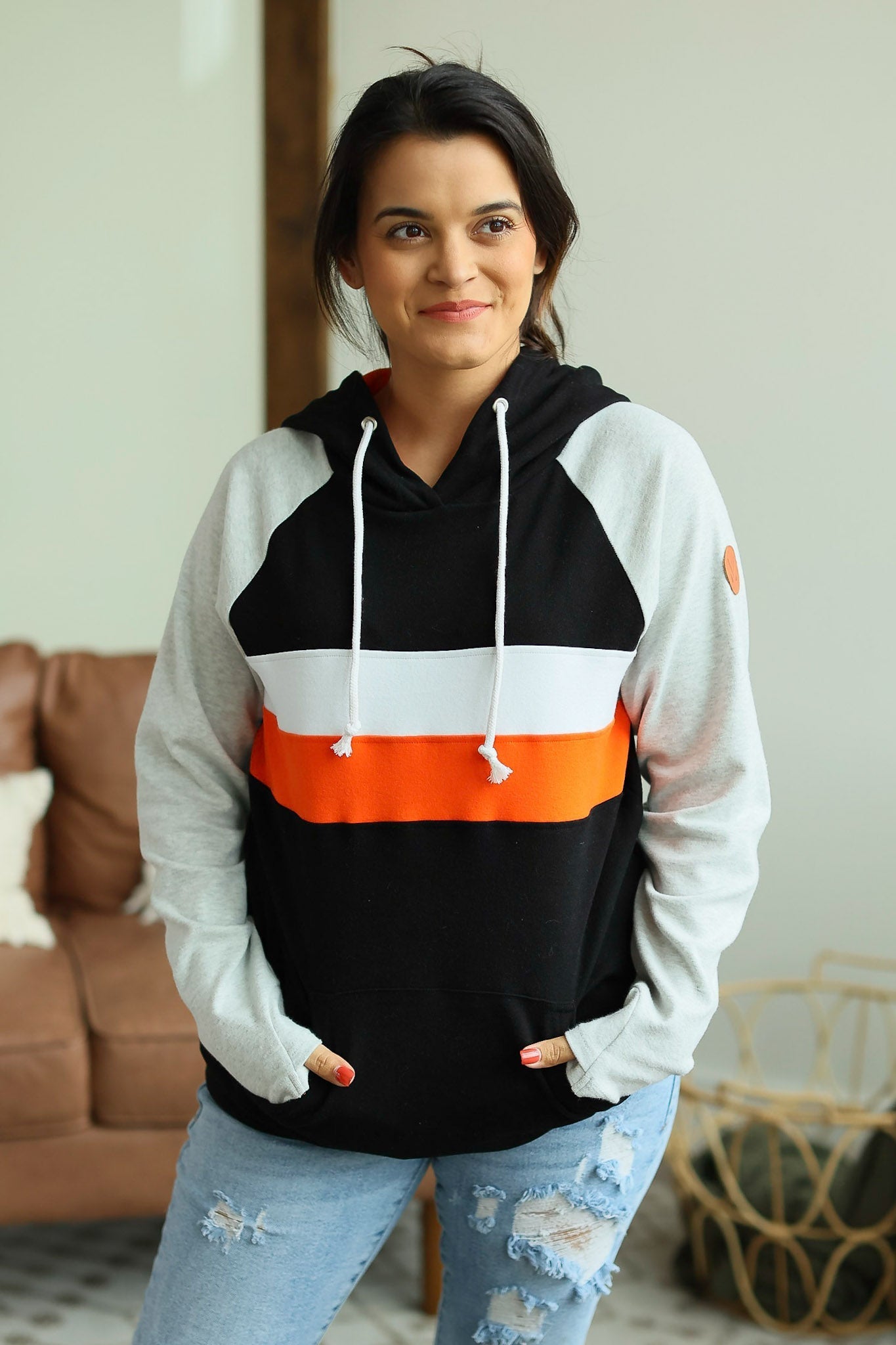 IN STOCK Ryan Hoodie - Orange and Black - AnnRose Boutique