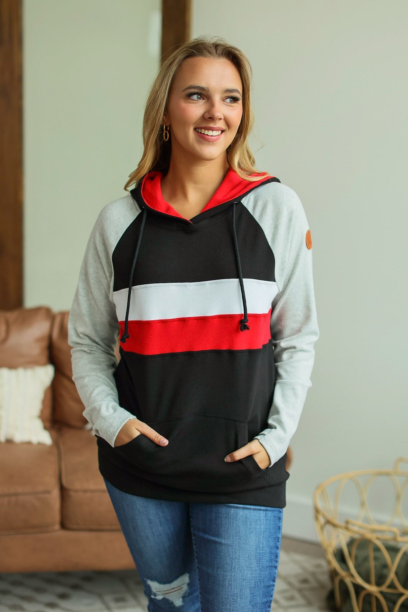 IN STOCK Ryan Hoodie - Red and Black - AnnRose Boutique