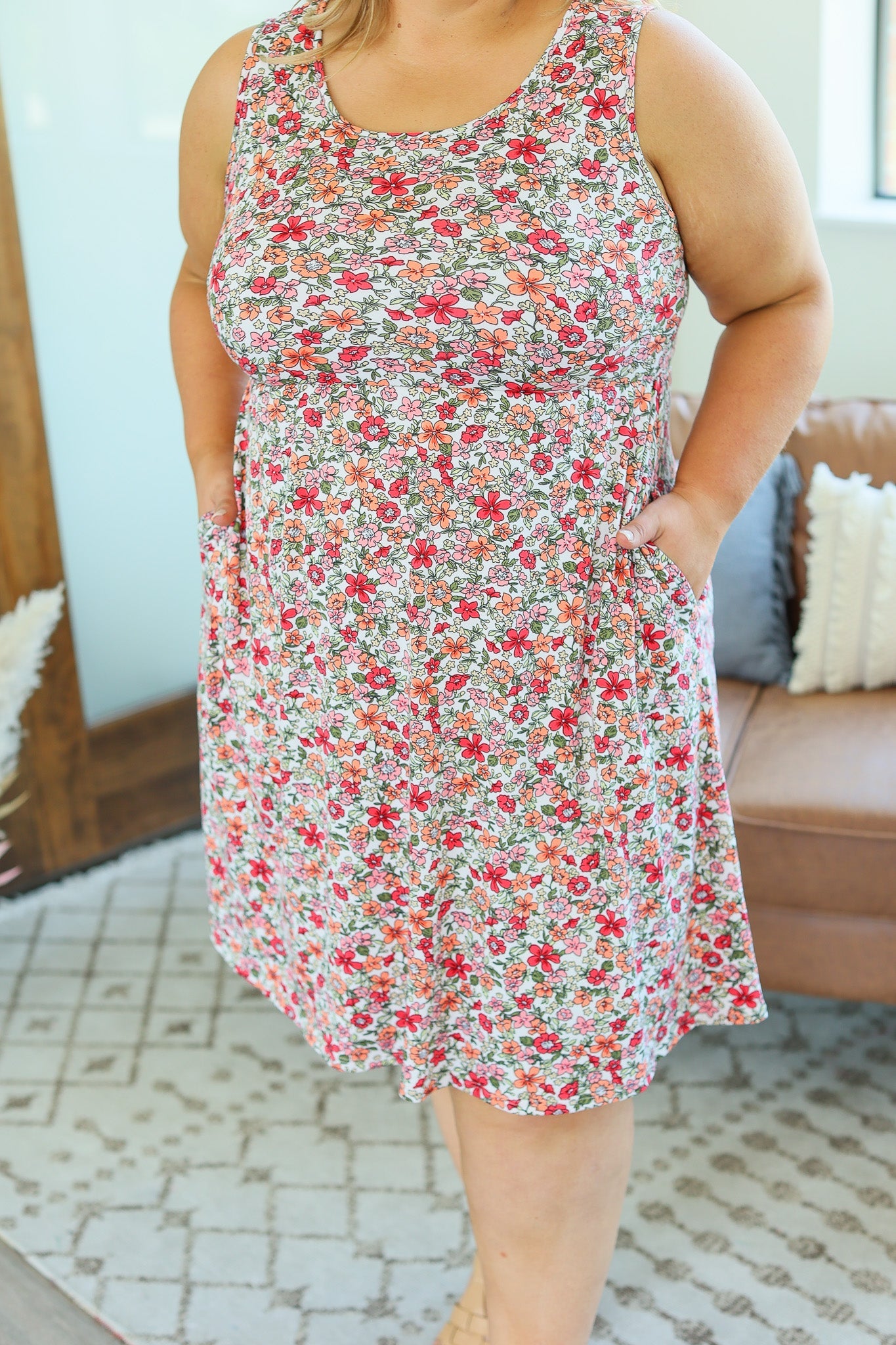 IN STOCK Kelsey Tank Dress - Vintage Micro Floral - AnnRose Boutique