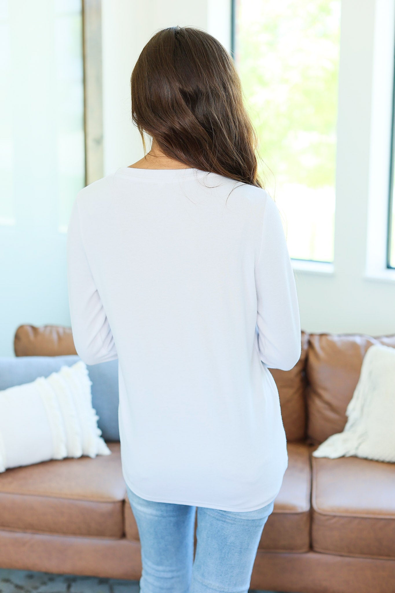 Leah Long Sleeve Top - White
