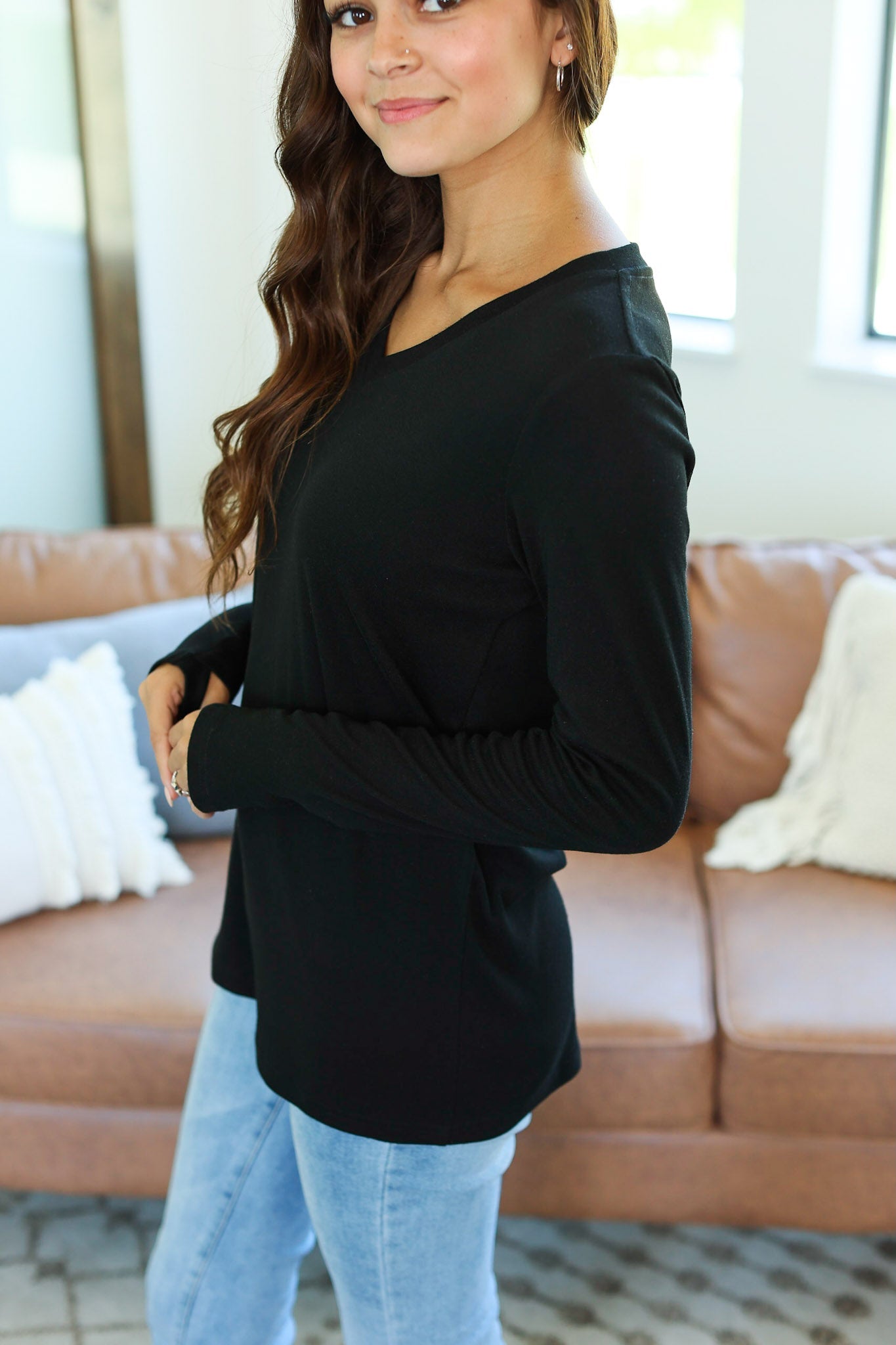 Leah Long Sleeve Top - Black