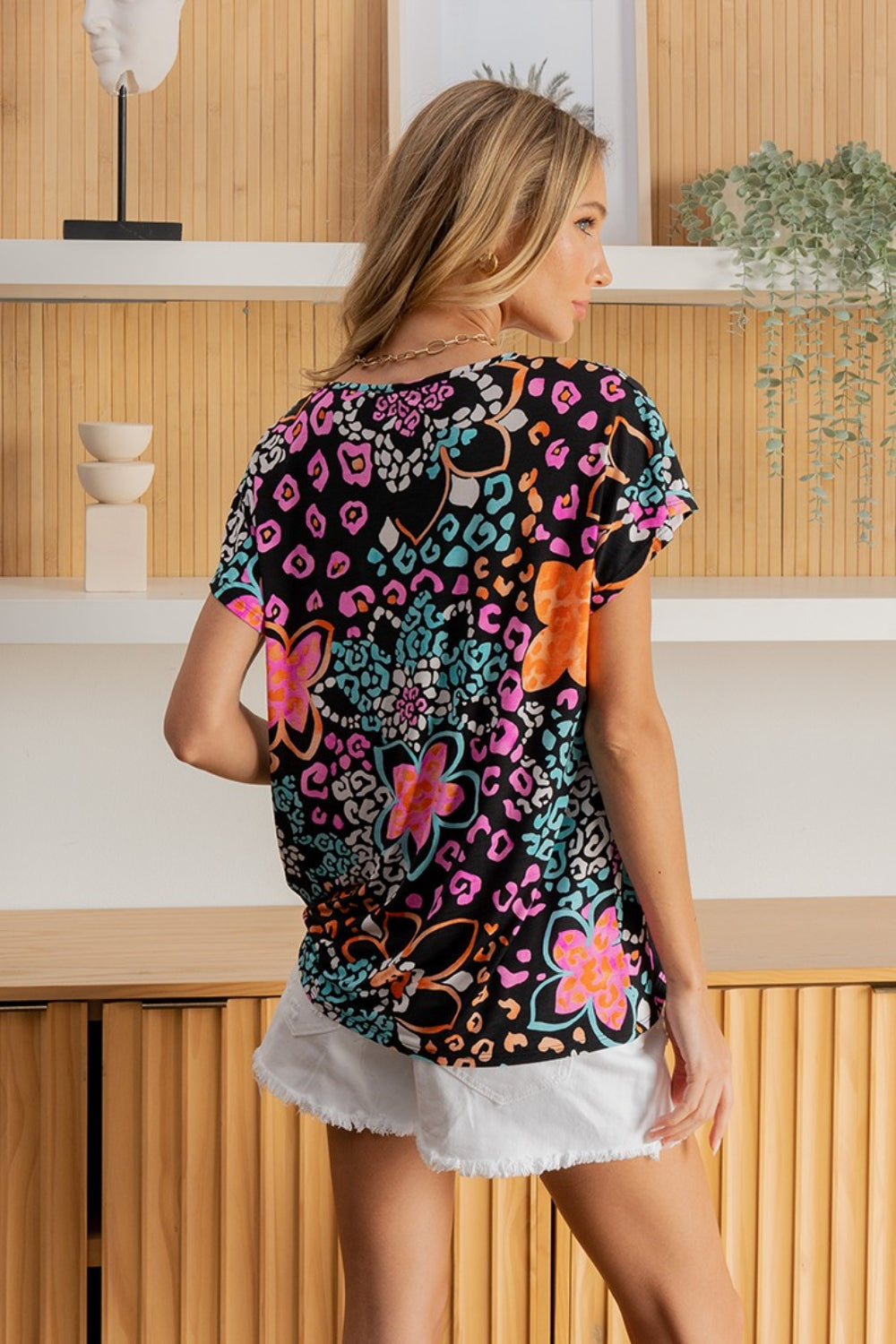 Printed Short Sleeve Top