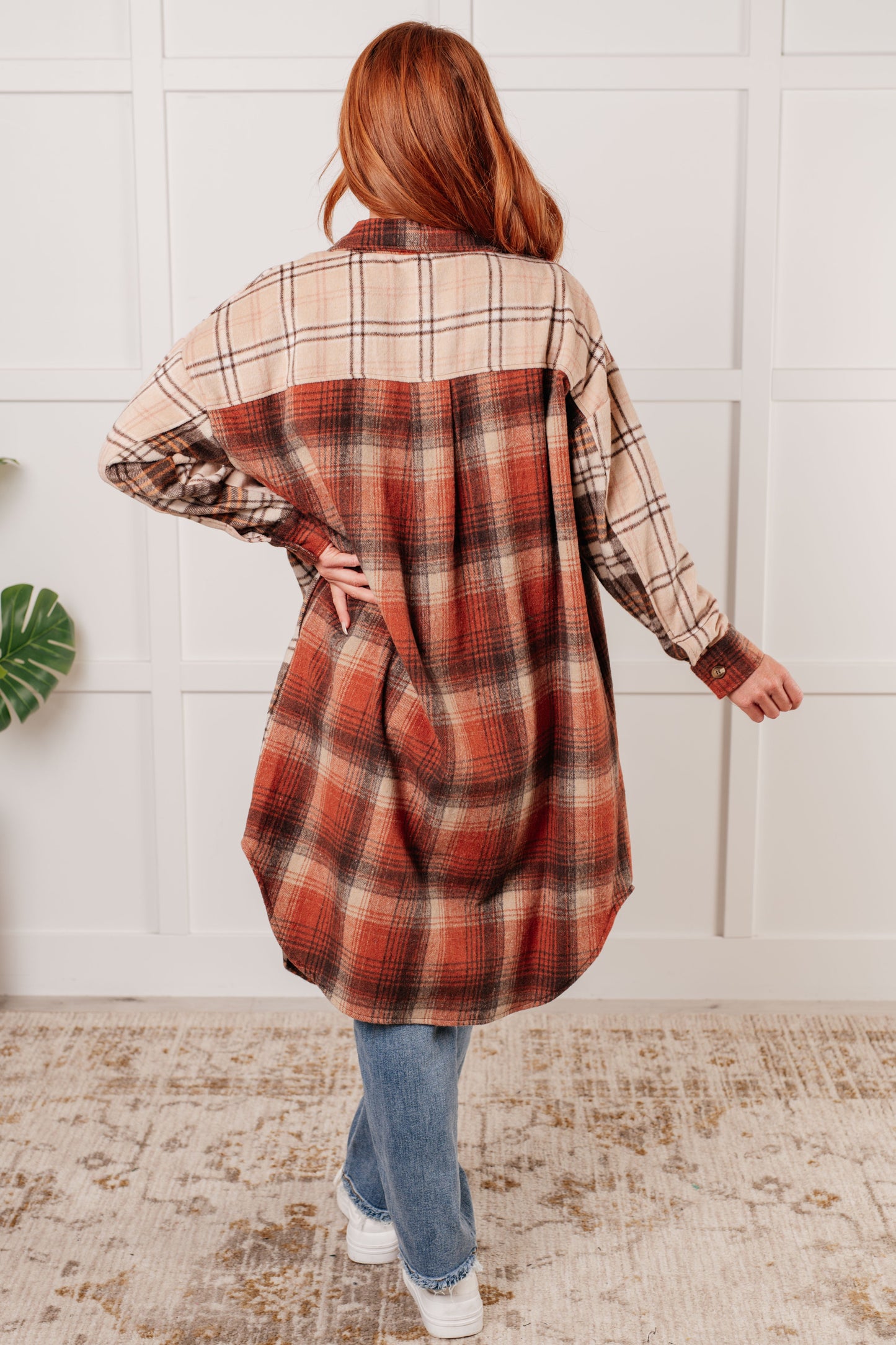 Cabin Fever Flannel Plaid Oversized Shacket Dress