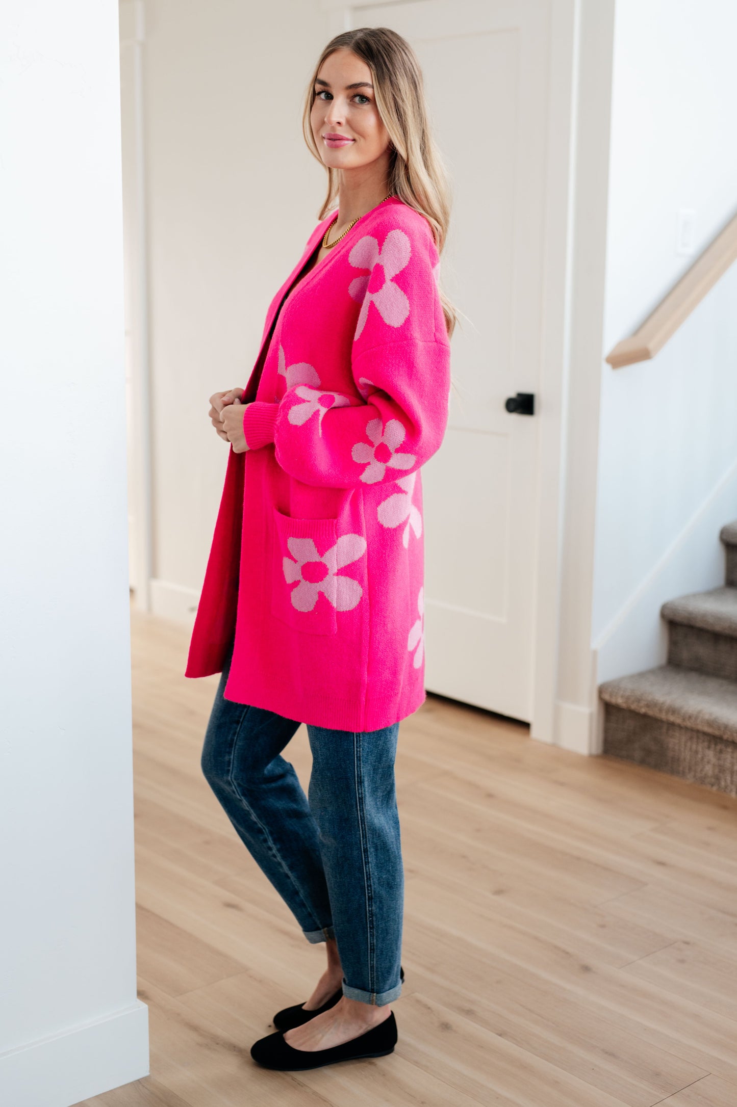 Floral Cardigan in Pink