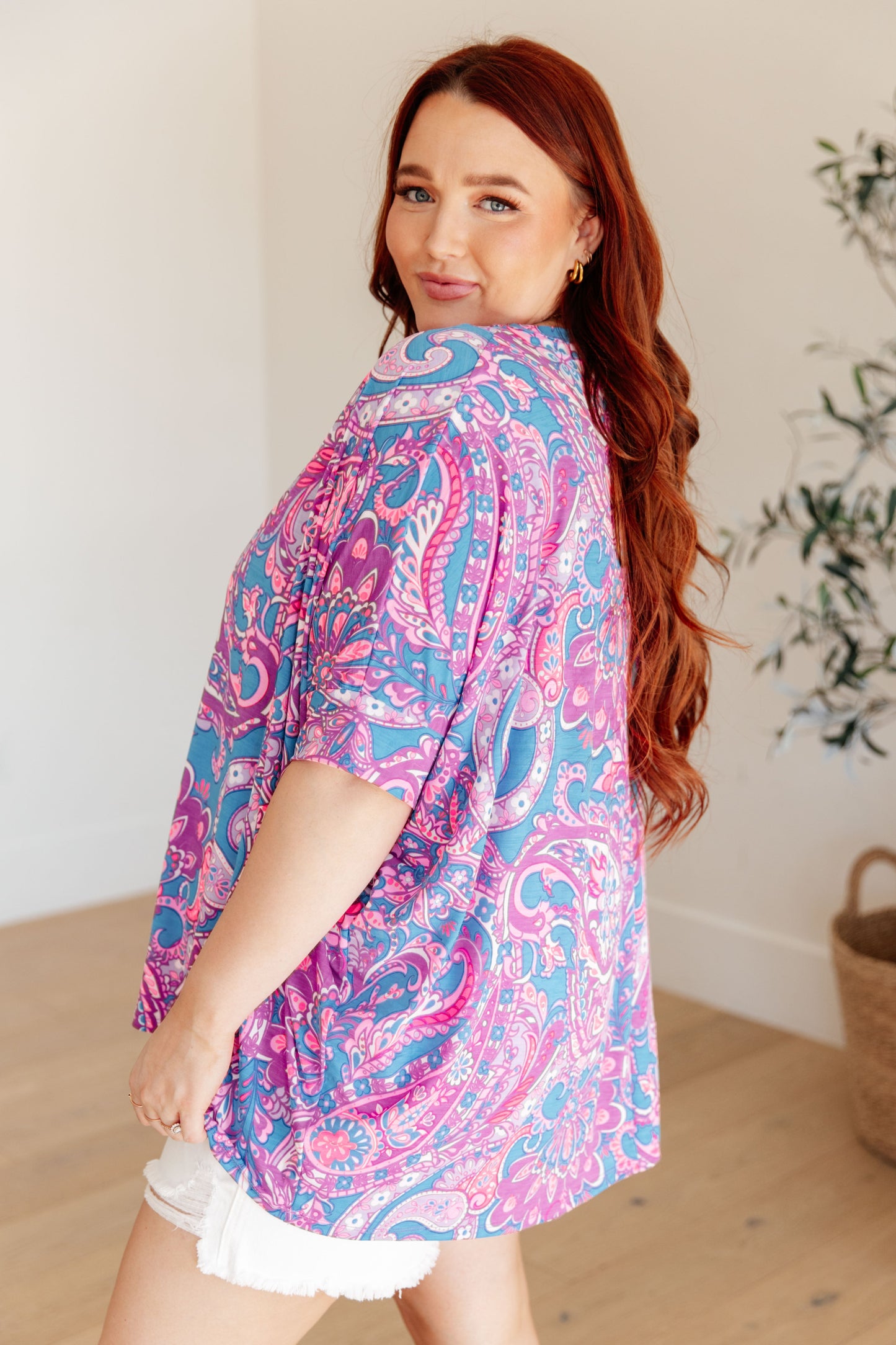 Blouse in Purple Paisley