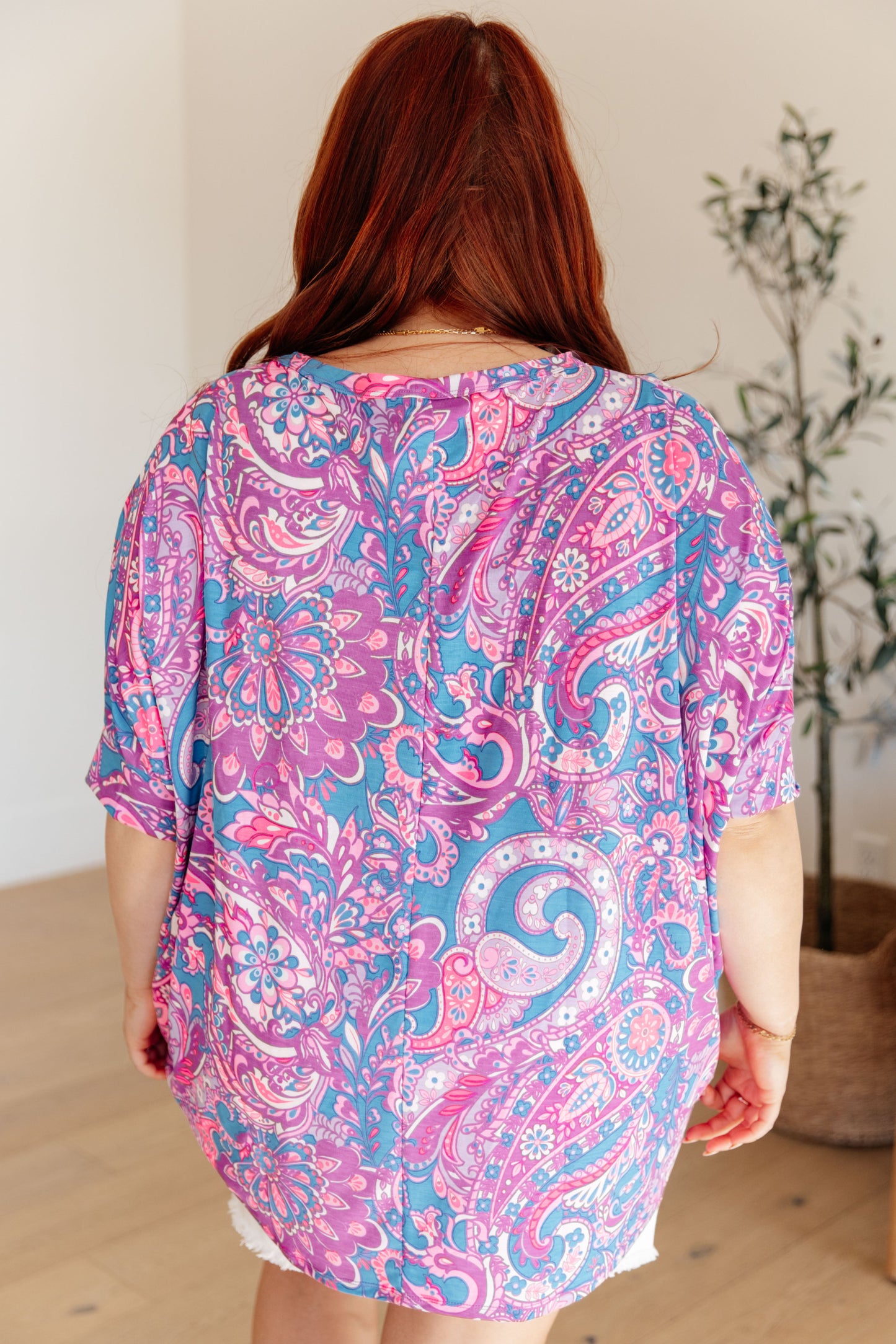 Blouse in Purple Paisley