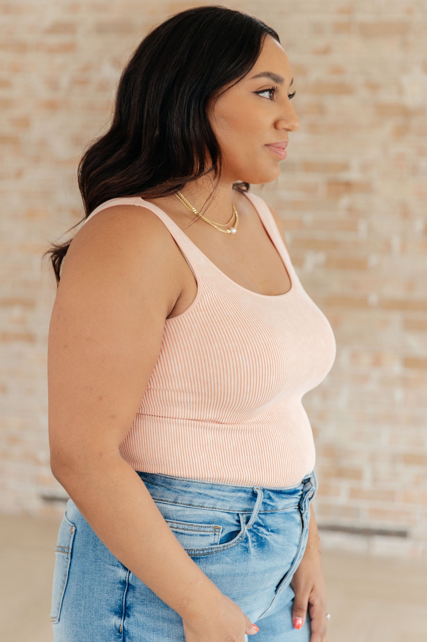 Reversible Tank in Peach