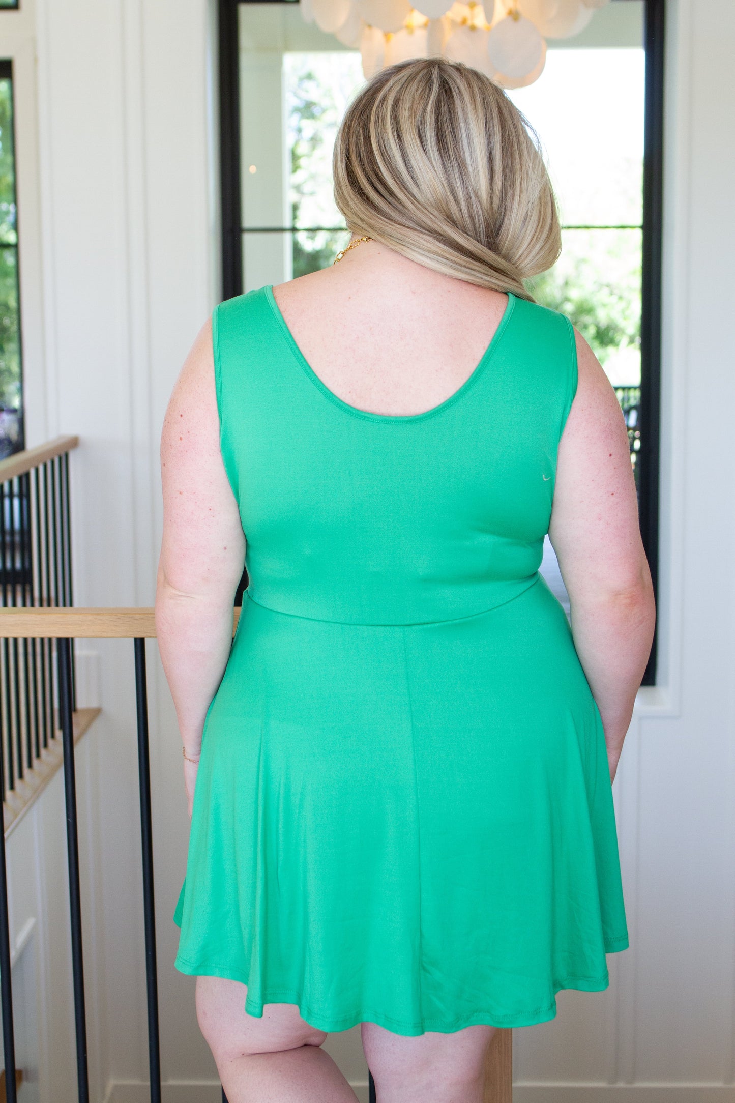 Green Sleeveless Skort Dress