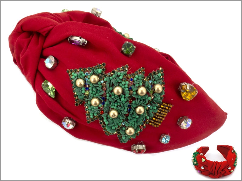 Bead Christmas Tree Headband