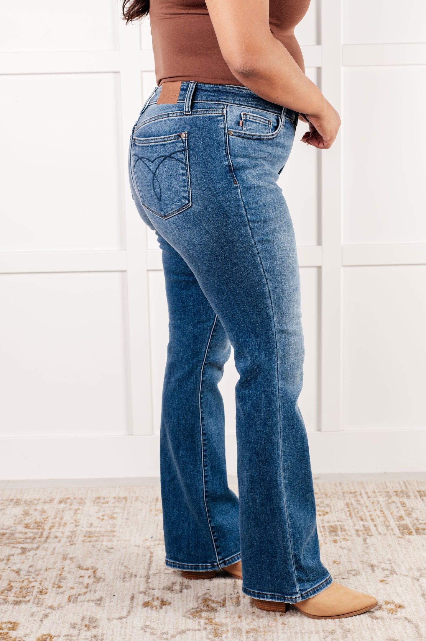 Judy Blue Mid Rise Thermal Bootcut Jeans