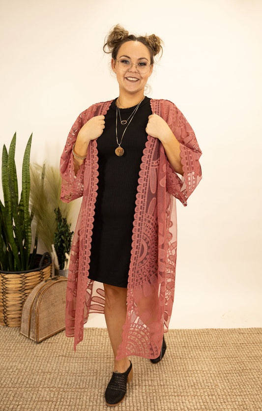 Lace Duster Kimono - AnnRose Boutique