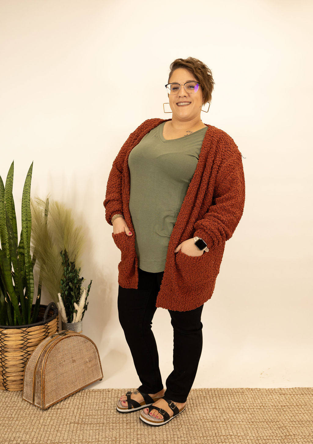 Rust hotsell popcorn cardigan