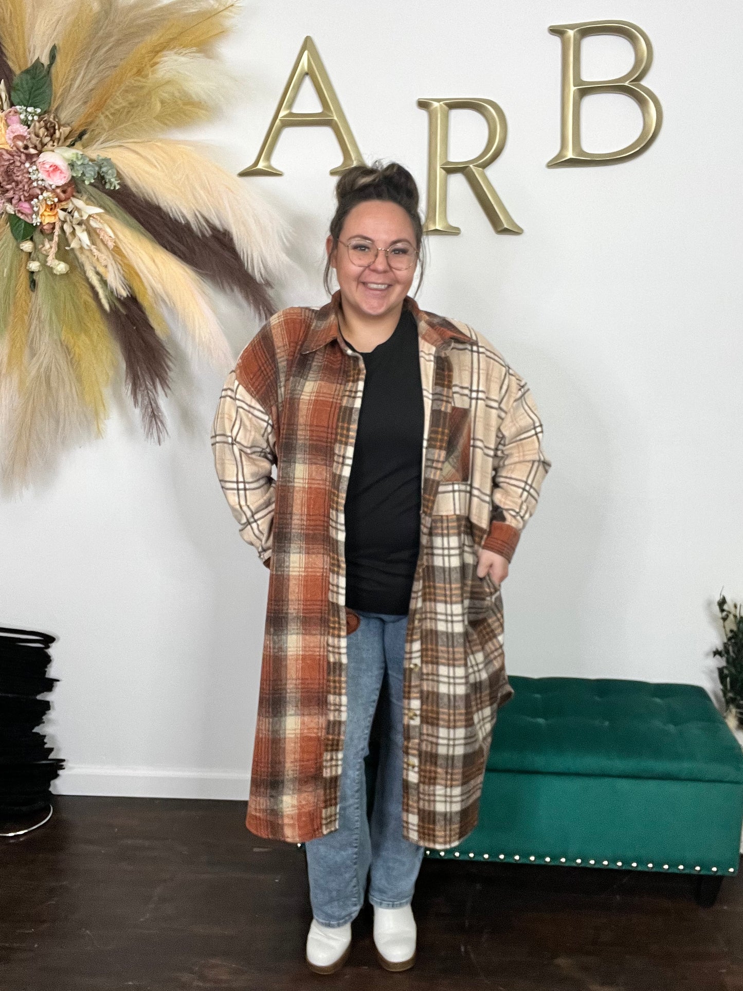 Cabin Fever Flannel Plaid Oversized Shacket Dress