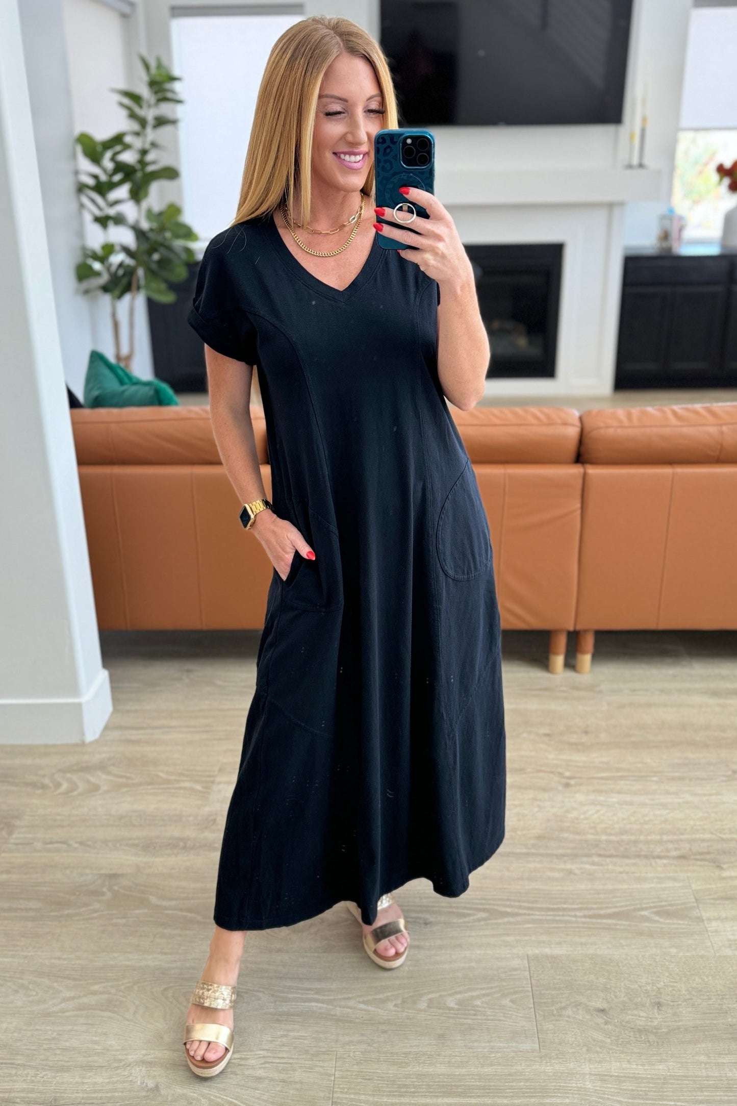 Shift Maxi Dress in Black