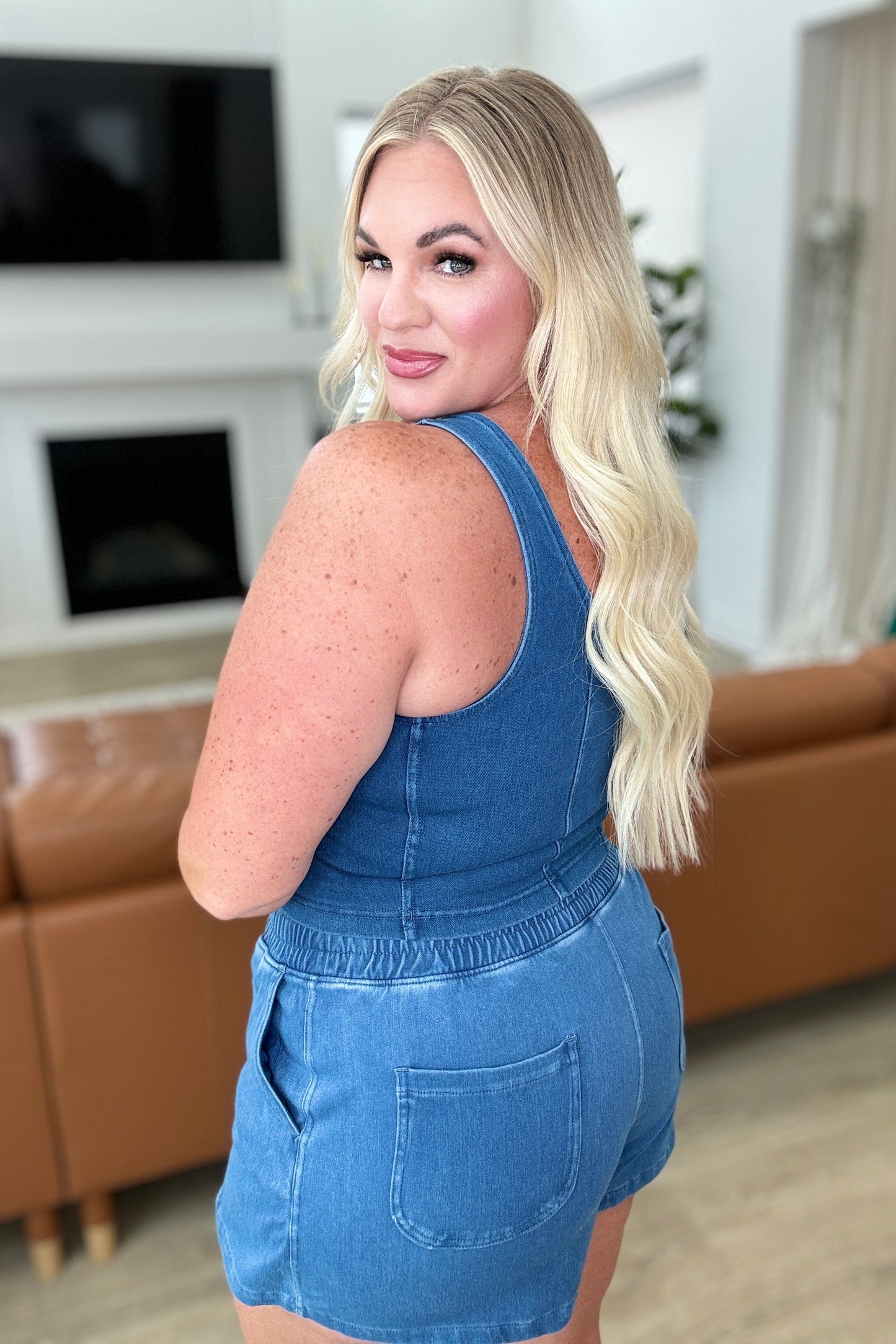 Scoop Neck Top in Light Denim