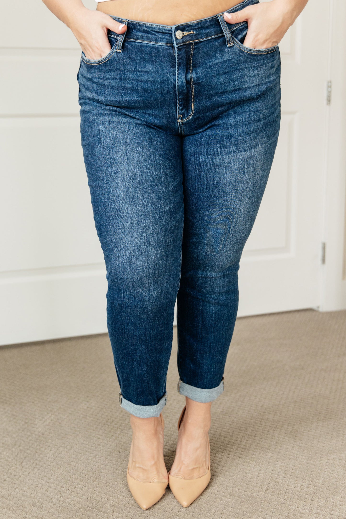 Judy Blue Cuffed Boyfriend Jeans