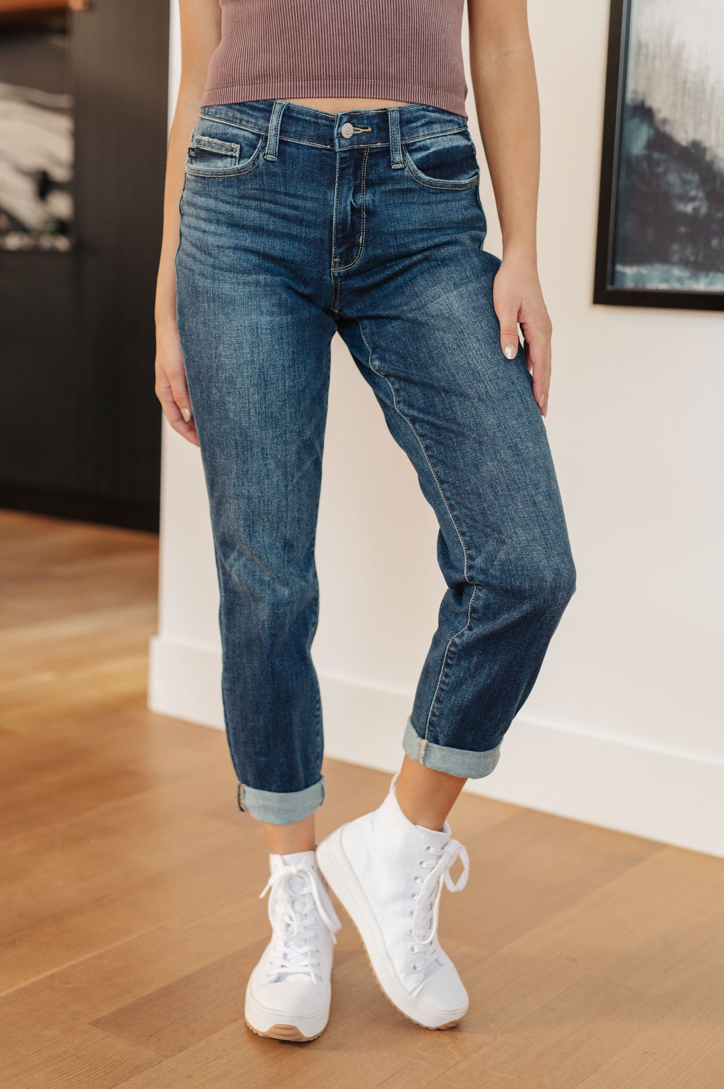 Judy Blue Cuffed Boyfriend Jeans