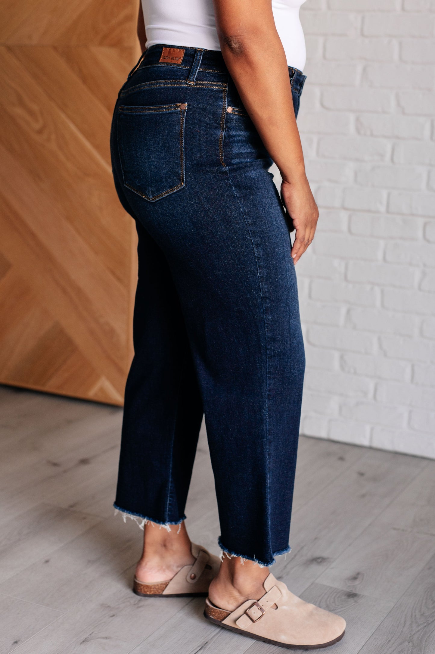 Judy Blue High Rise Cropped Wide Leg Jeans