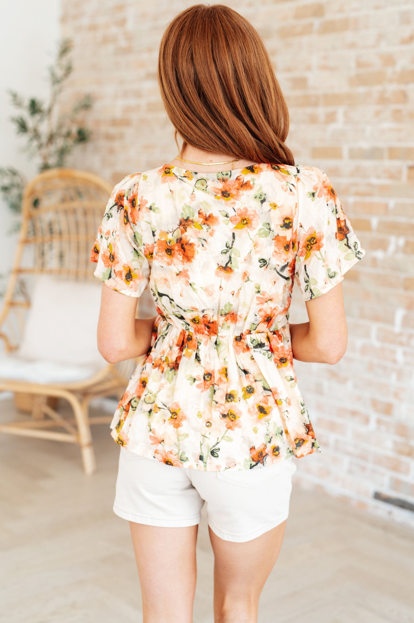 Square Neck Floral Blouse