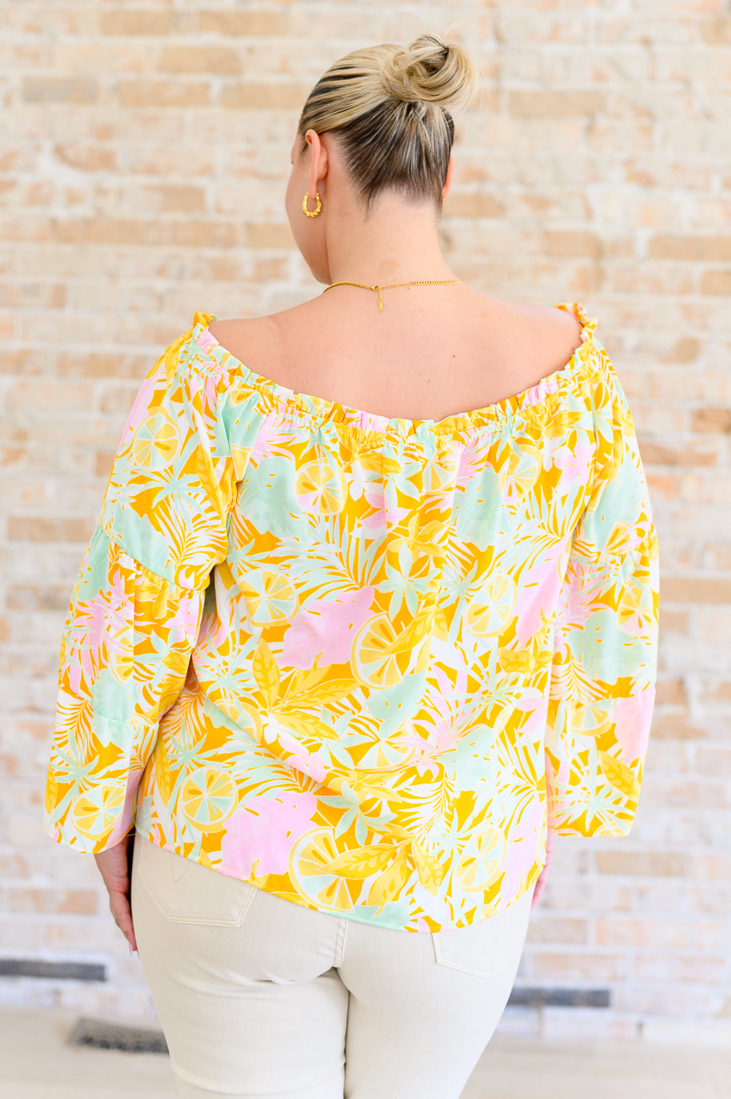 Off Shoulder Bell Sleeve Blouse