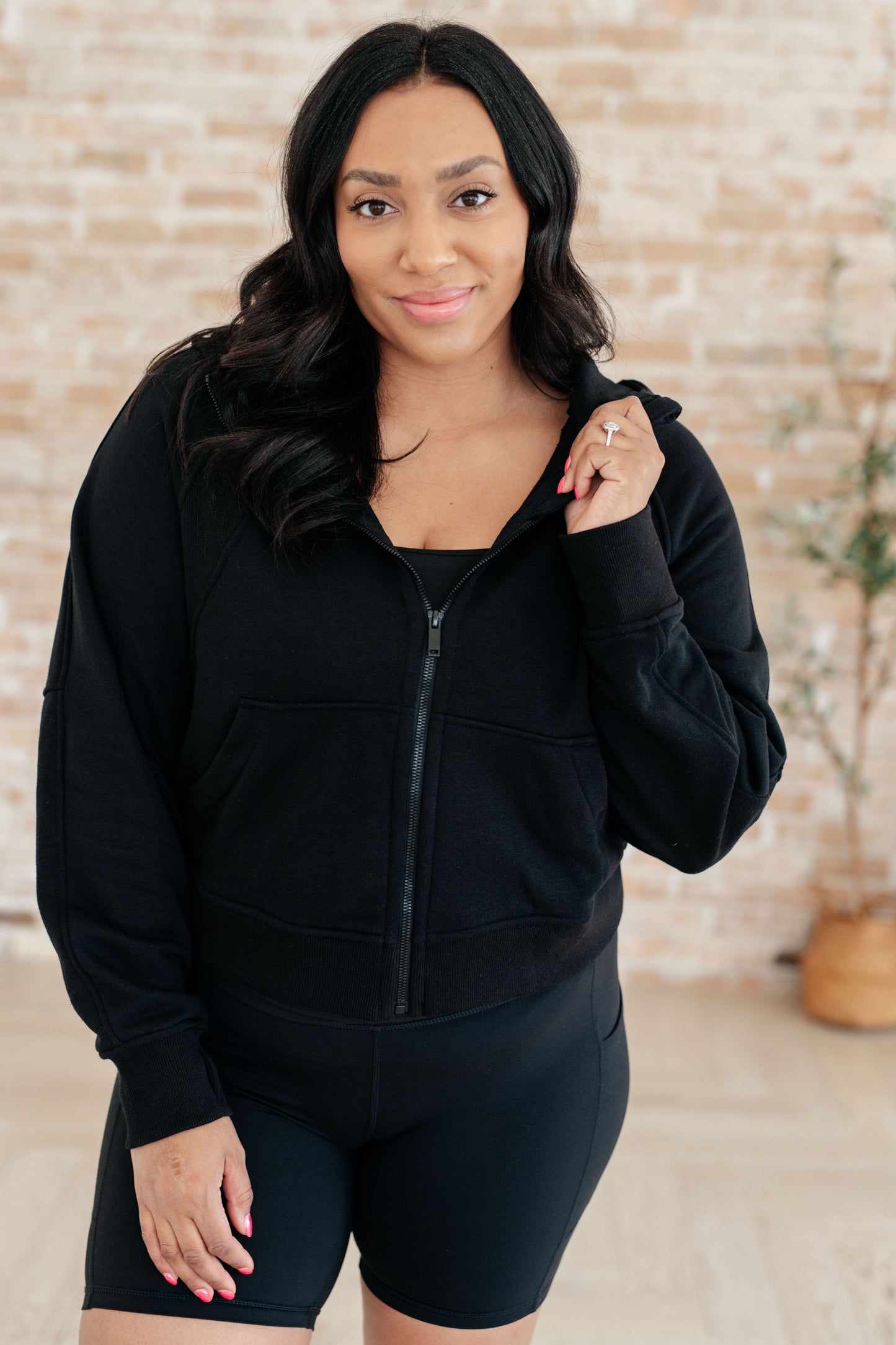 Zip Up Jacket in Black