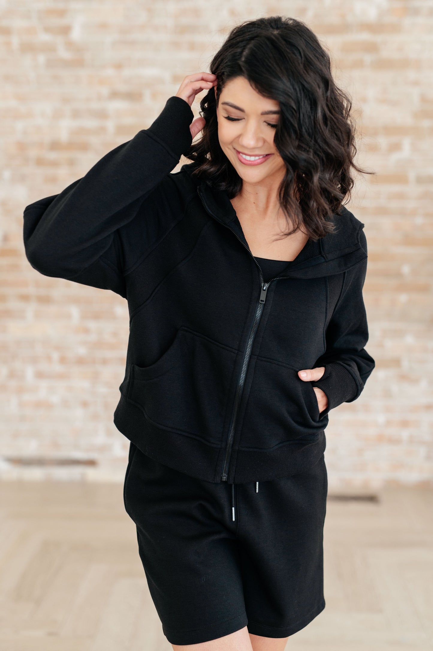 Zip Up Jacket in Black