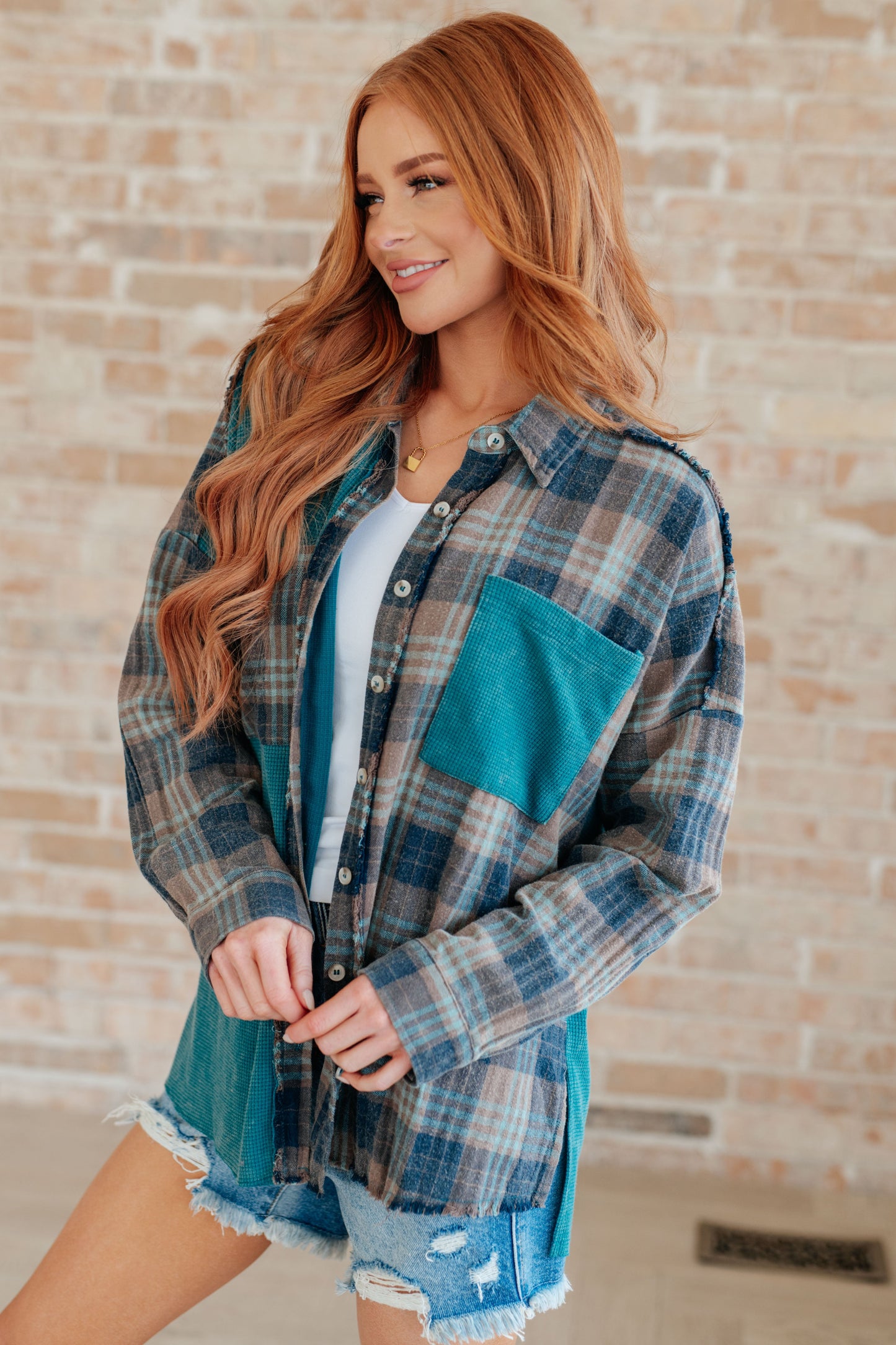 Thermal Plaid Button Up