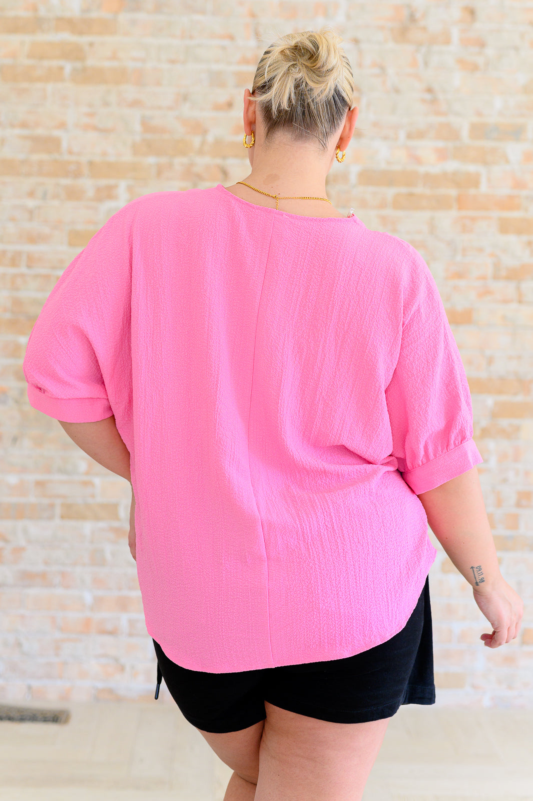 V-Neck Blouse in Pink