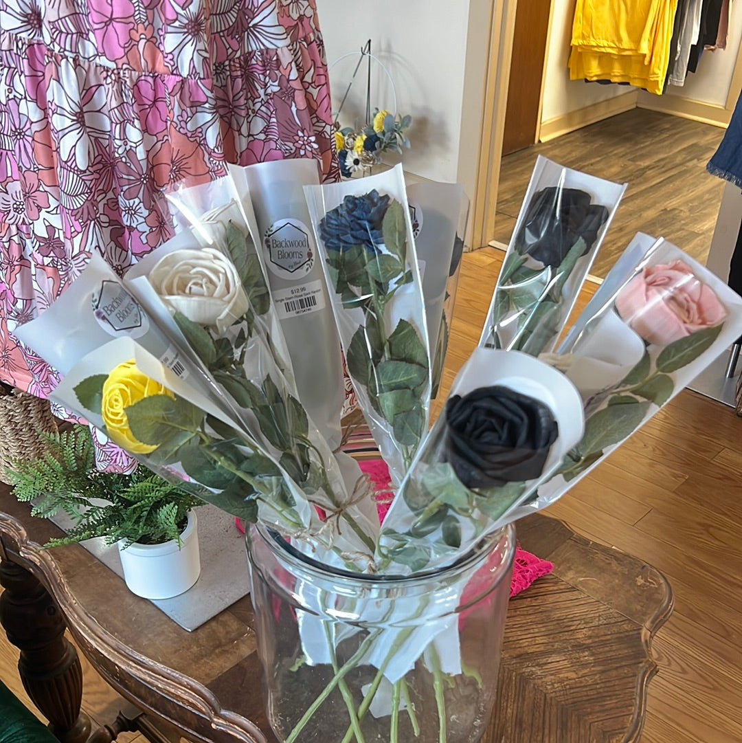 Single Stem Wooden Rose Sent Random - AnnRose Boutique