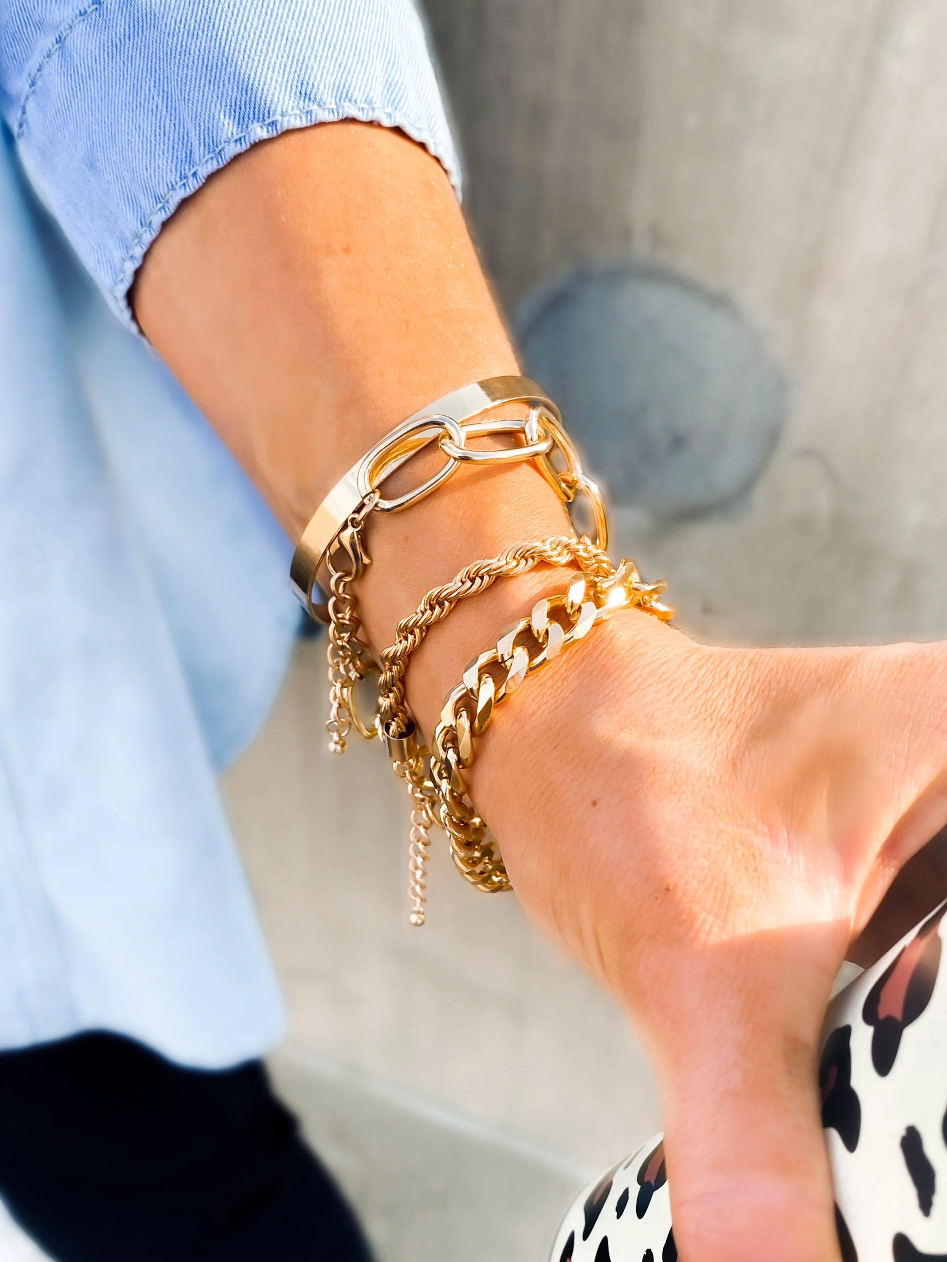 Chain Bracelet Stack Gold - AnnRose Boutique