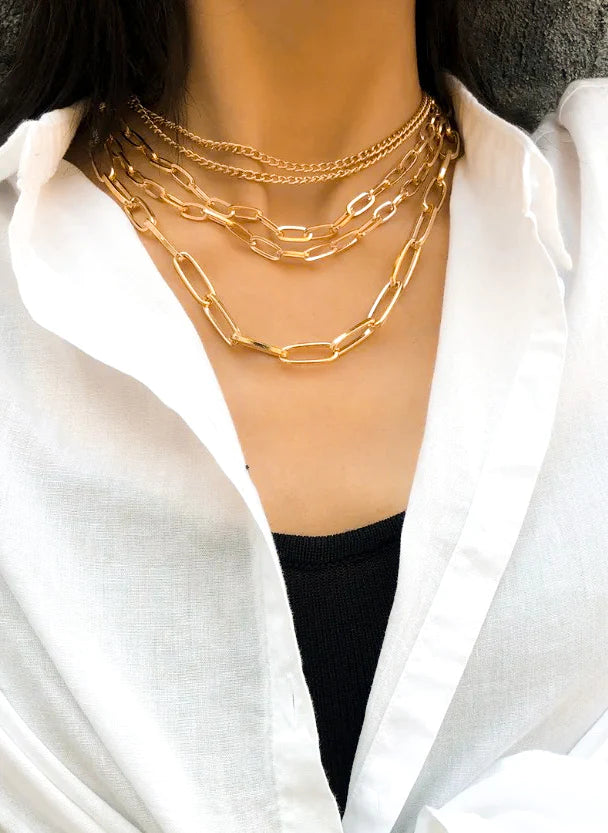 Chain Necklace Stack Gold - AnnRose Boutique