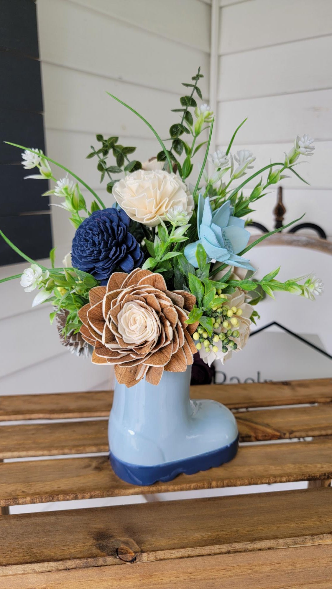 Large Special Vase Wooden Flowers - AnnRose Boutique