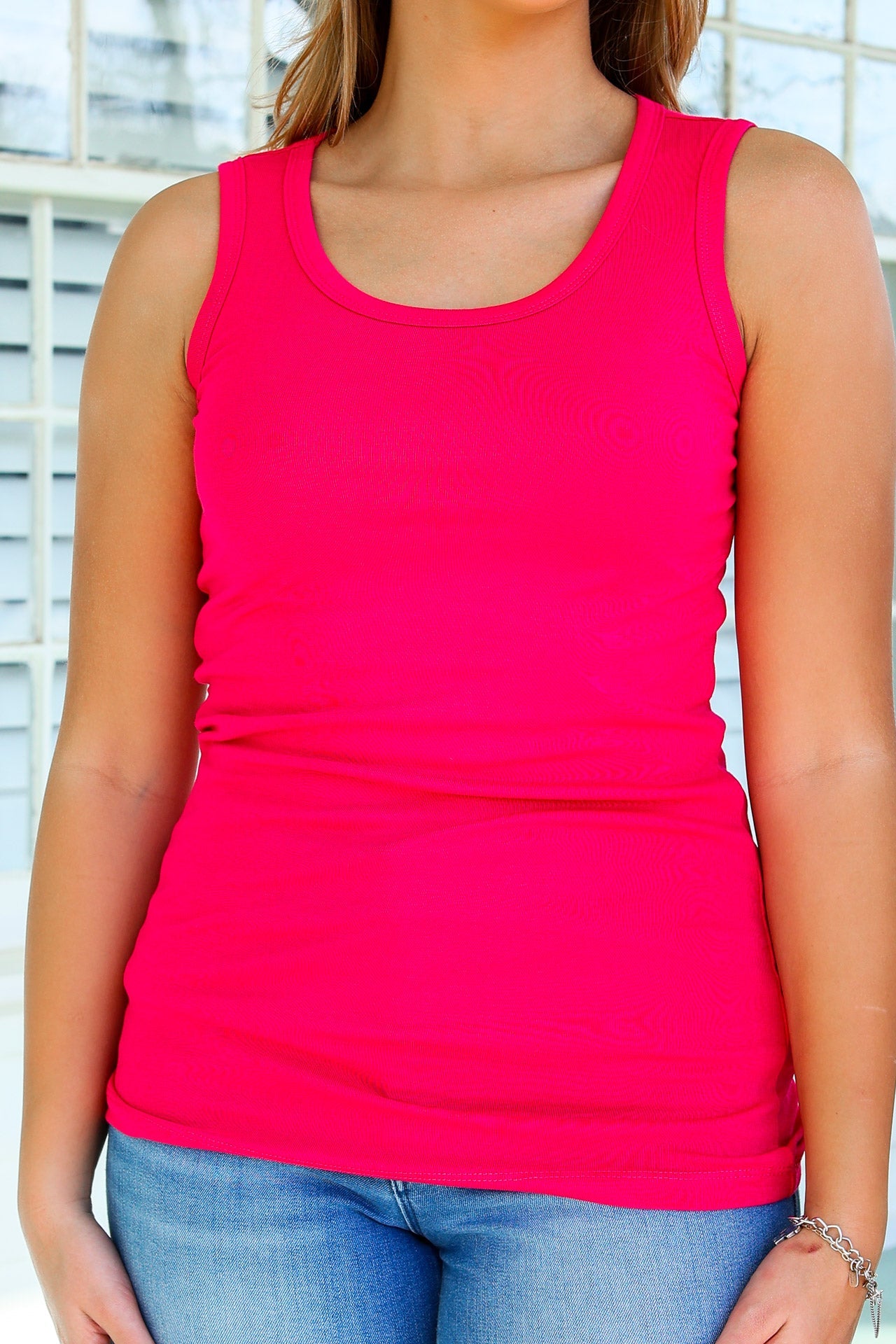 Ava Tank- Hot Pink - AnnRose Boutique
