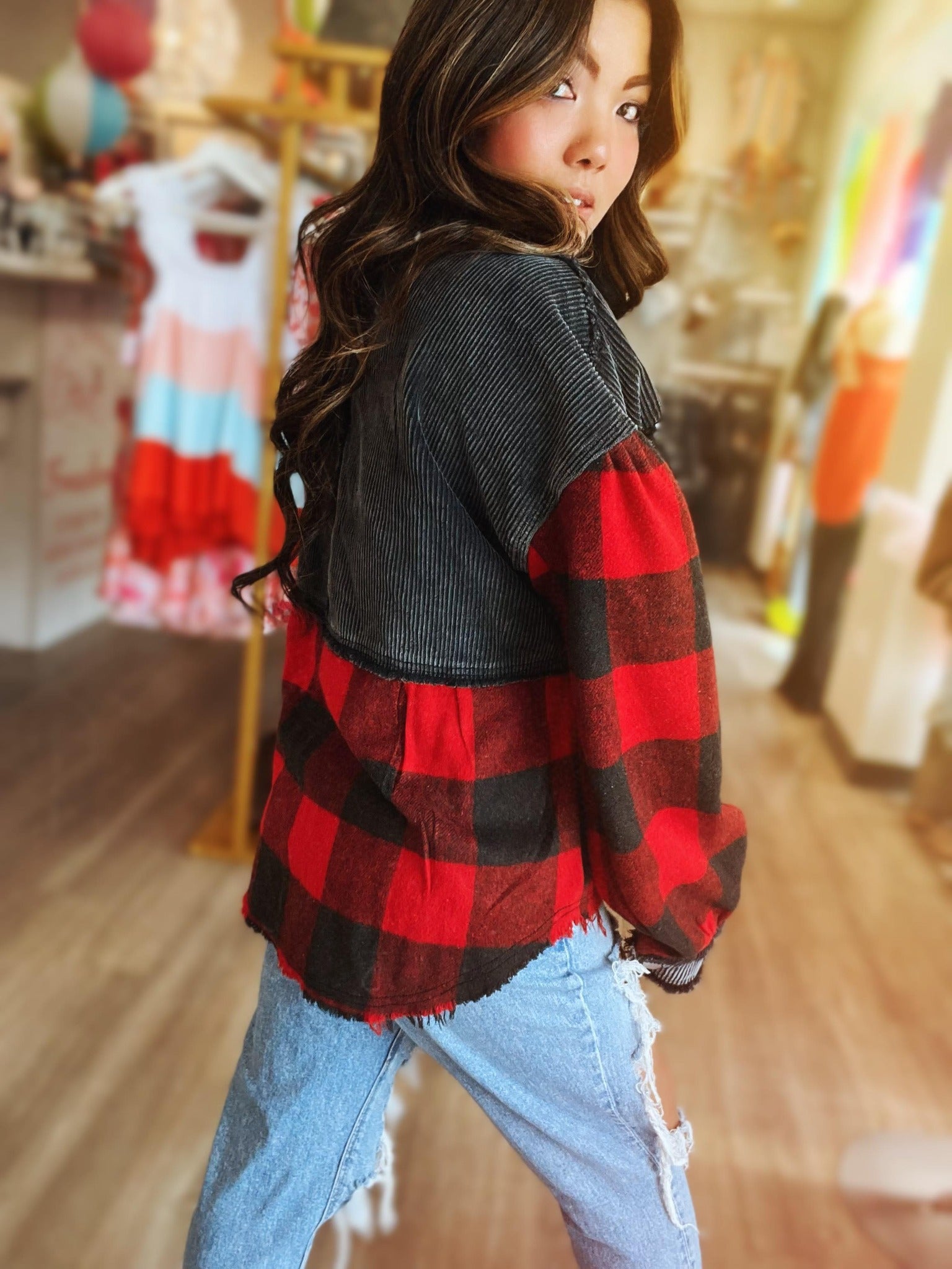 PREORDER: Layla Plaid Shacket - AnnRose Boutique